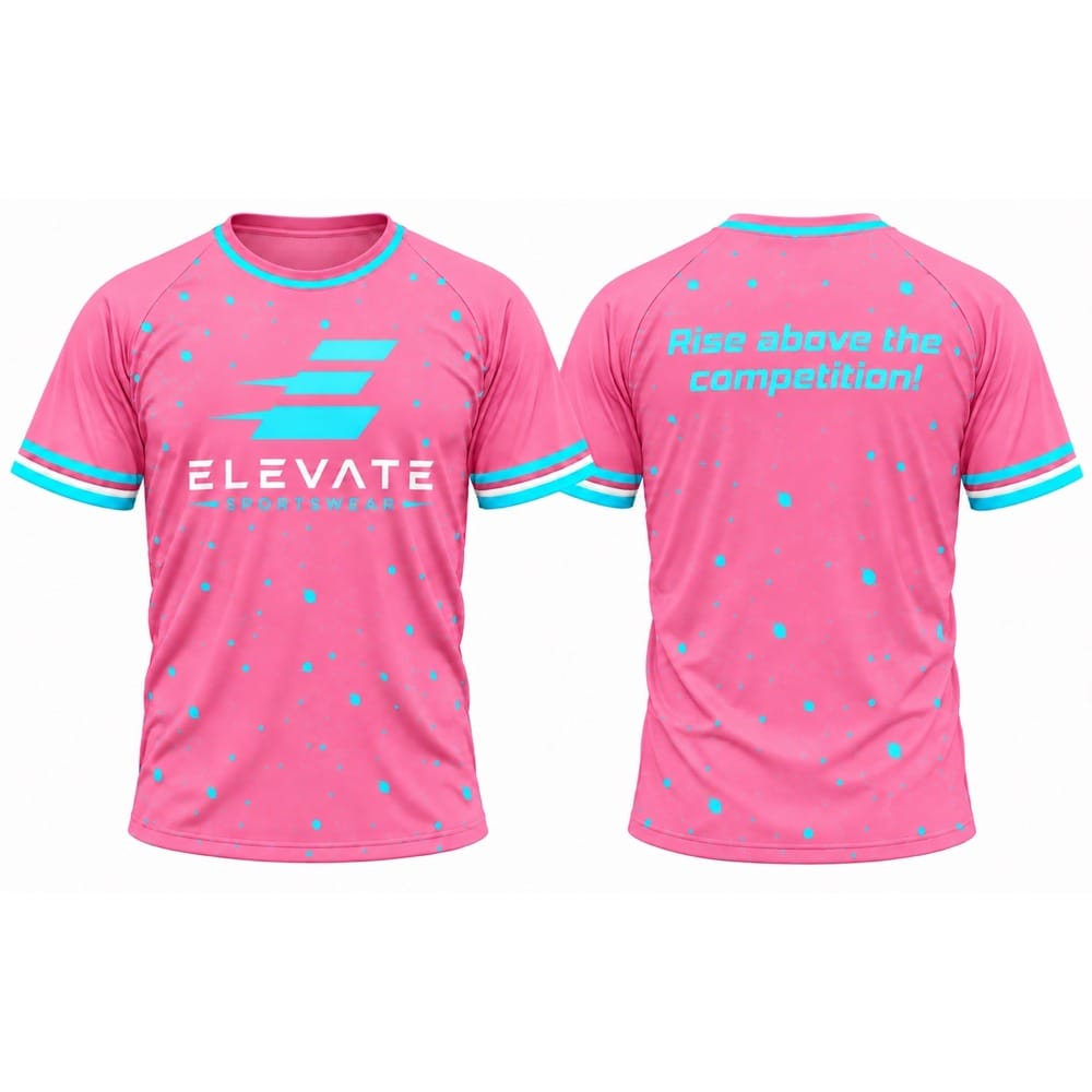 Elevate Lightning Splatter Tee – Pink/Cyan
